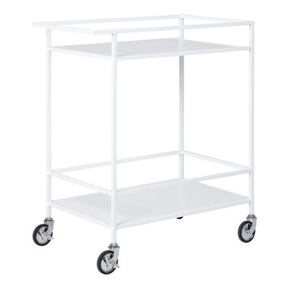 Vita Barwagen - Barwagen, 2 weiße Ablagen, weißes Gestell 68x40x79 cm