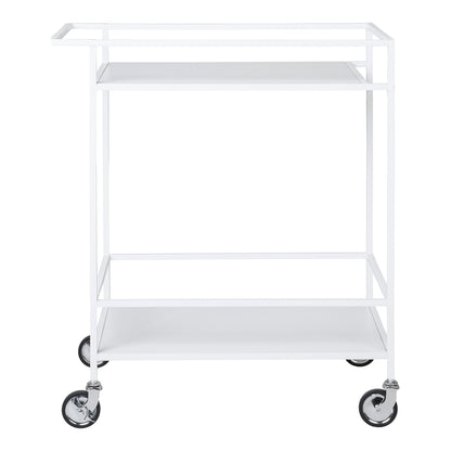 Vita Barwagen - Barwagen, 2 weiße Ablagen, weißes Gestell 68x40x79 cm