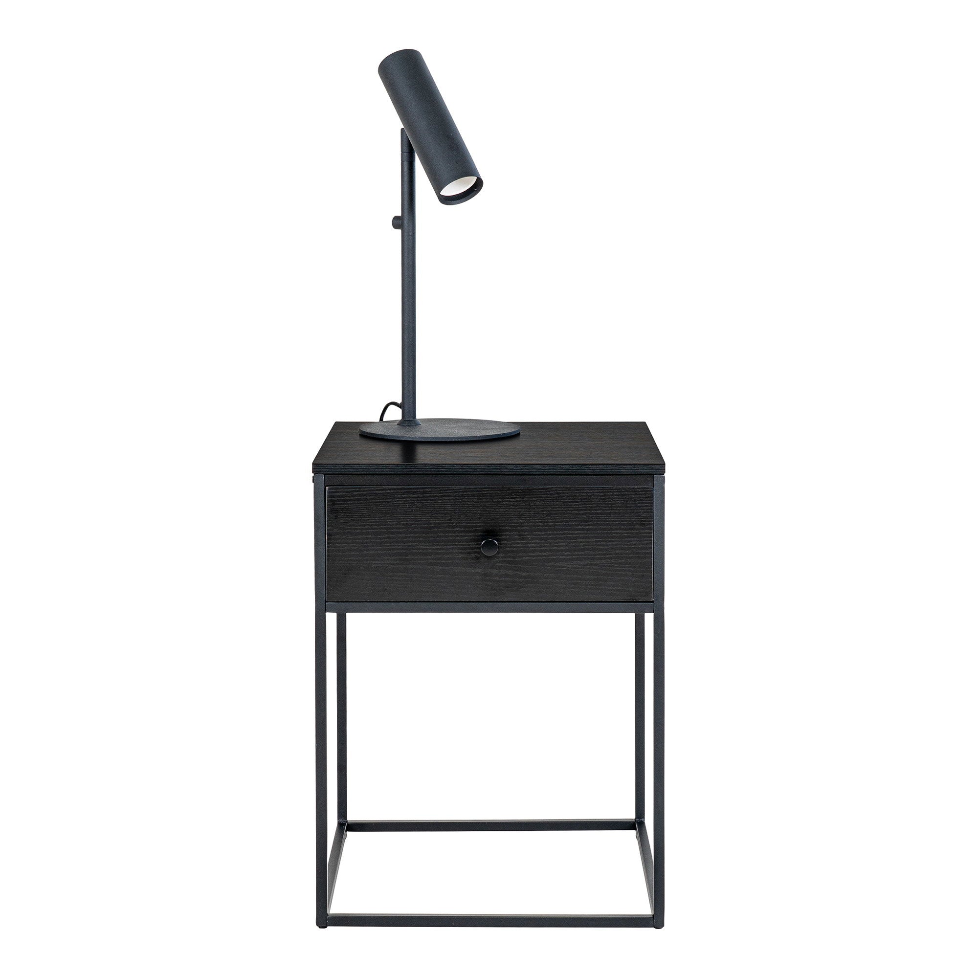 Vita Side table - Side table, 1 drawer, black, black frame 40x40x55 cm