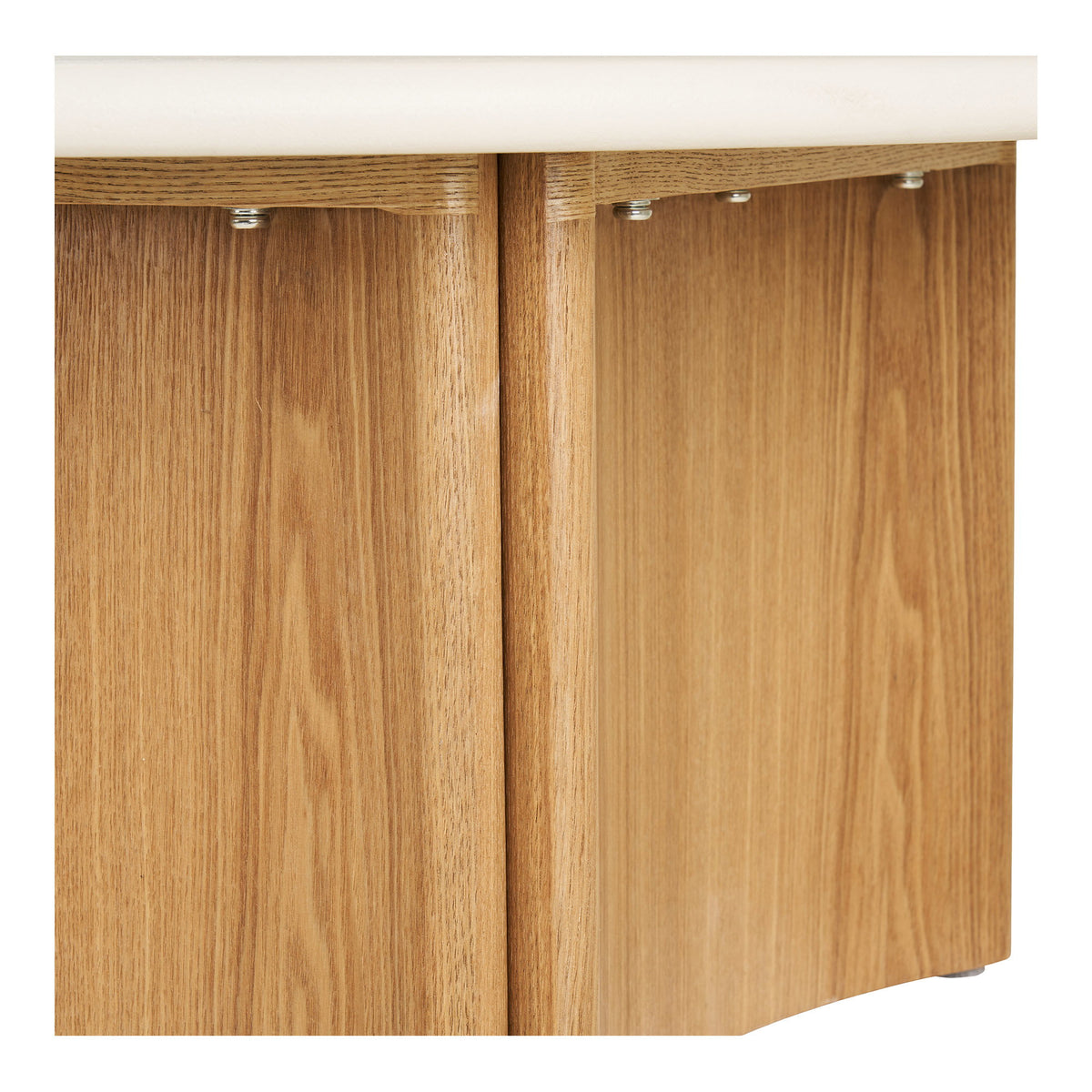 Salontafel Motril – cement en essenfineer, wit met naturel, ø80x37 cm