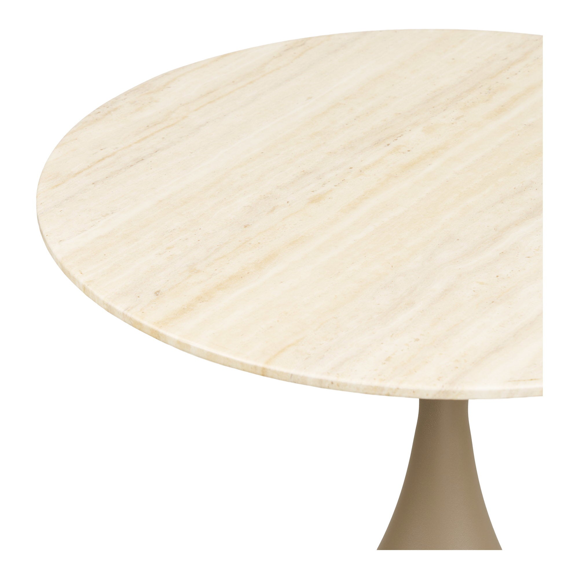Salontafel Pienza – metaal en glas, khaki, ø70x42 cm