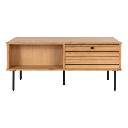 Kyoto Couchtisch – Eichenfurnier, natur, mit 2 Schubladen, 50×100×45 cm