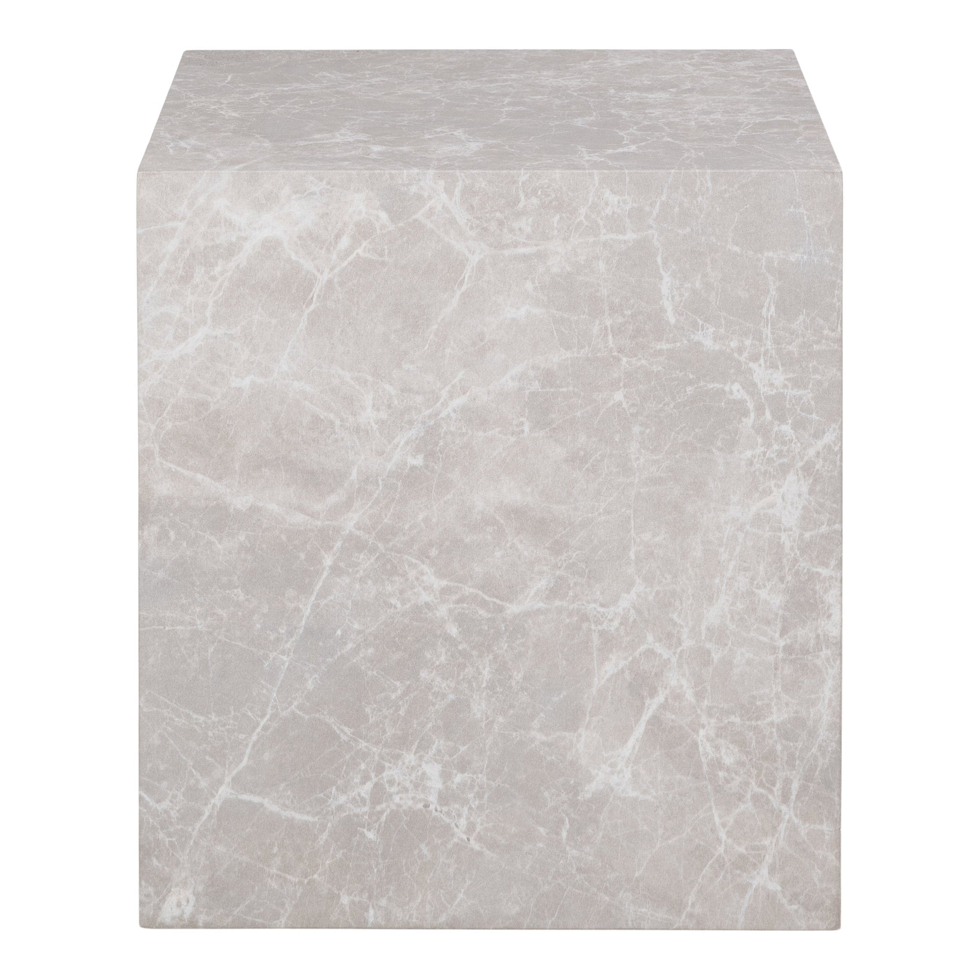 Prag Beistelltisch - Beistelltisch, Marmoroptik, beige 40x40x45 cm