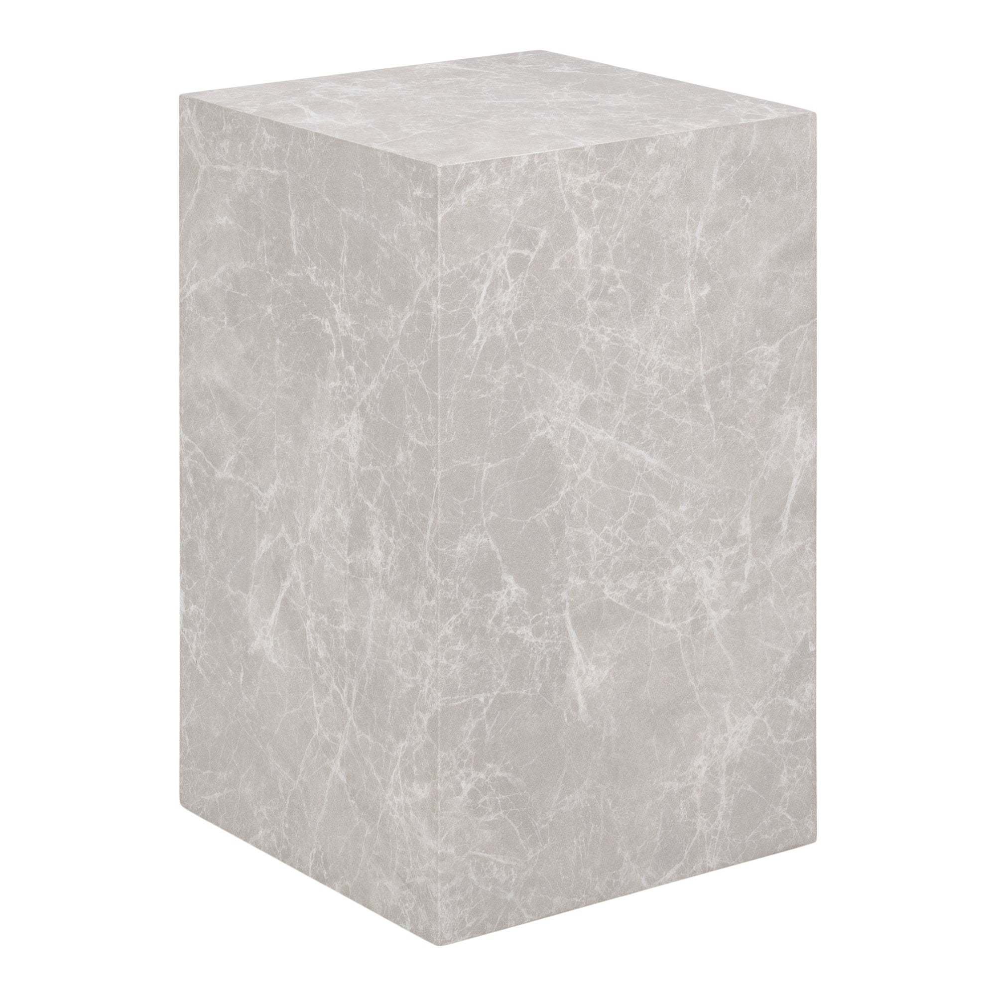 Beistelltisch Prague - Beistelltisch, Marmoroptik, Beige 30x30x50 cm