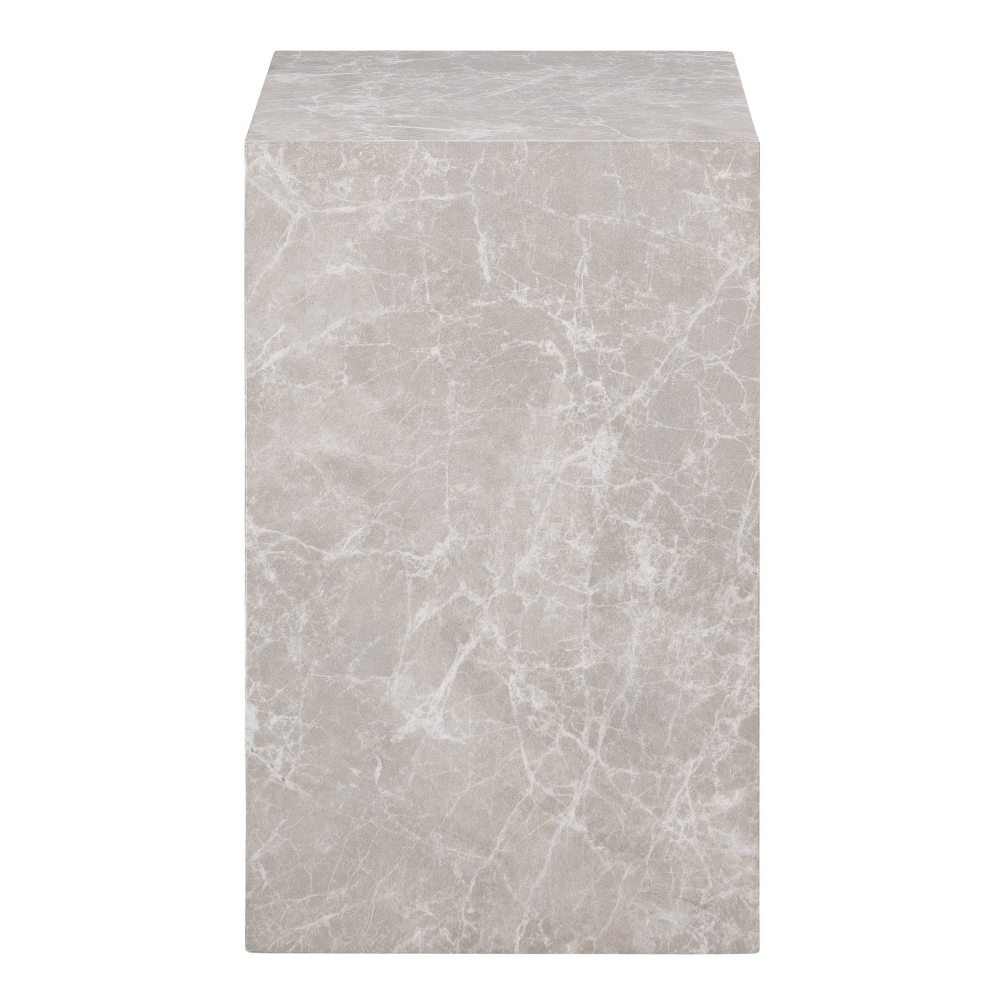 Beistelltisch Prague - Beistelltisch, Marmoroptik, Beige 30x30x50 cm