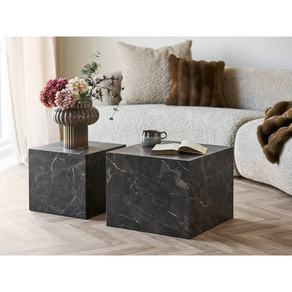 Salontafel Prague – MDF met marmerlook, bruin, set van 2