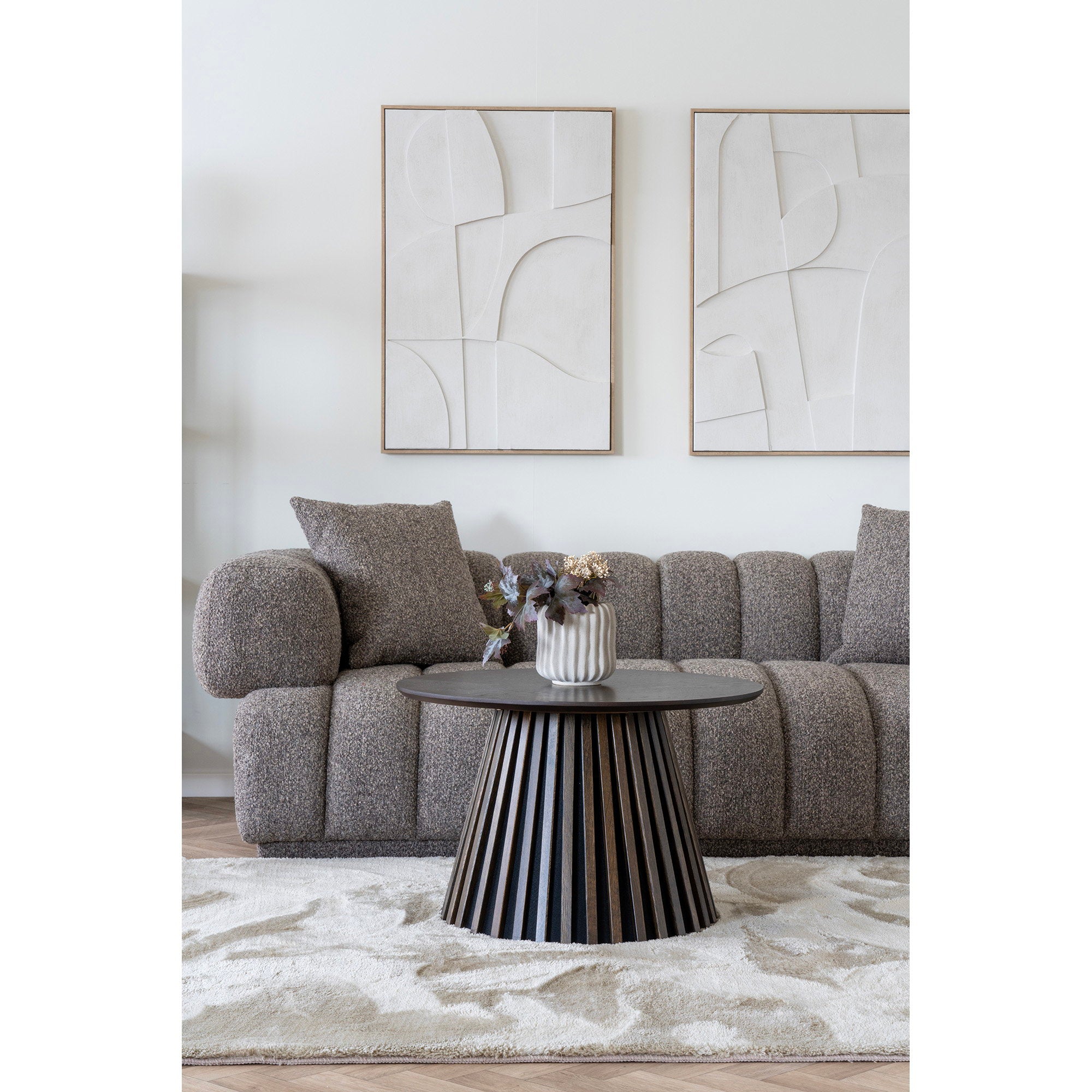 OSAKA COFFEE TABLE OAK VENEER SMOKED | Ø70X45 CM