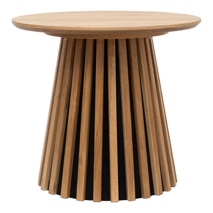 Bijzettafel Osaka – eikenfineer, naturel, ø50x45 cm