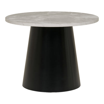 Ronde Brito salontafel in grijs-zwart marmerlook, ø60×45 cm