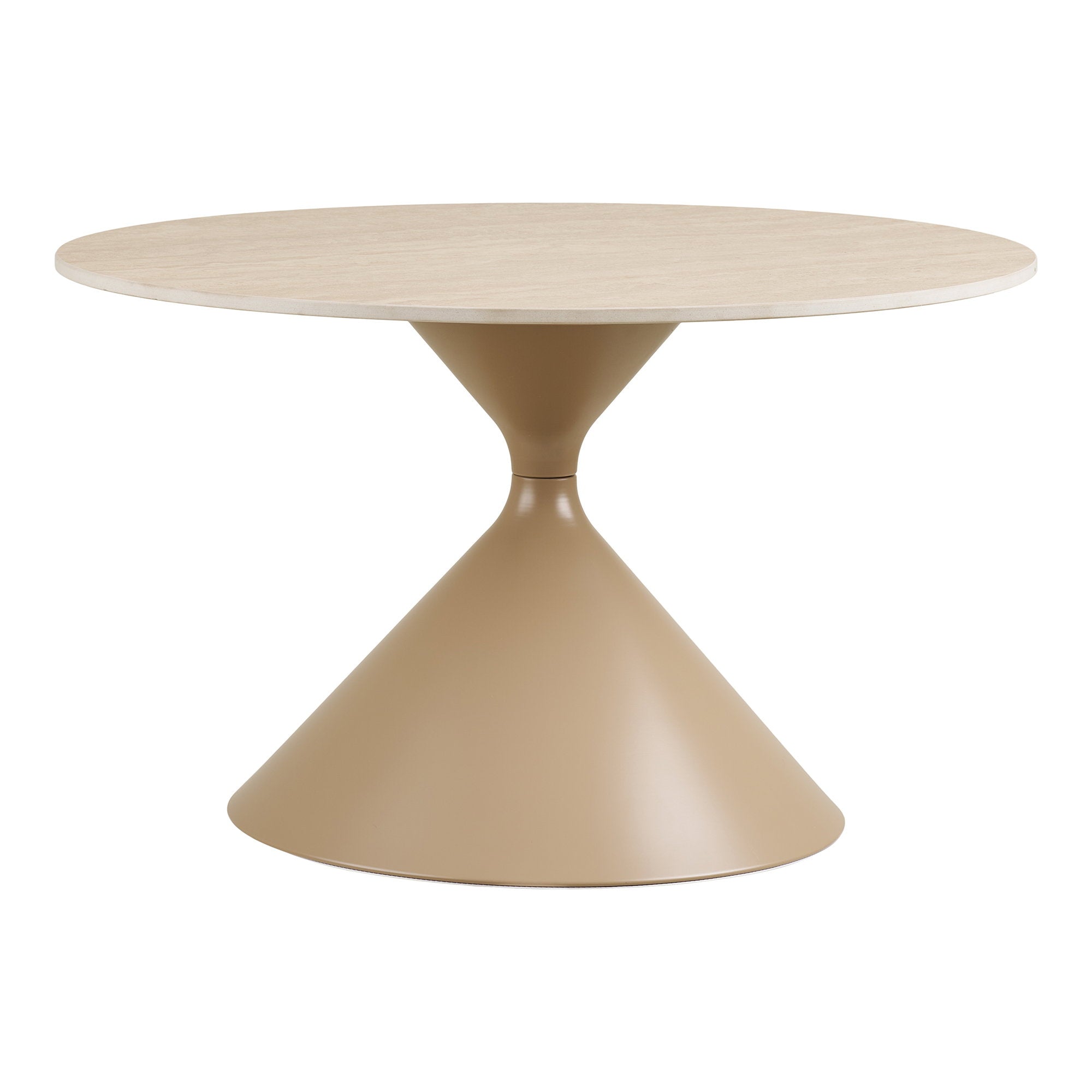 Annecy Coffee Table - Coffee table, ceramic table top/steel, travertine/sand ø70x41 cm