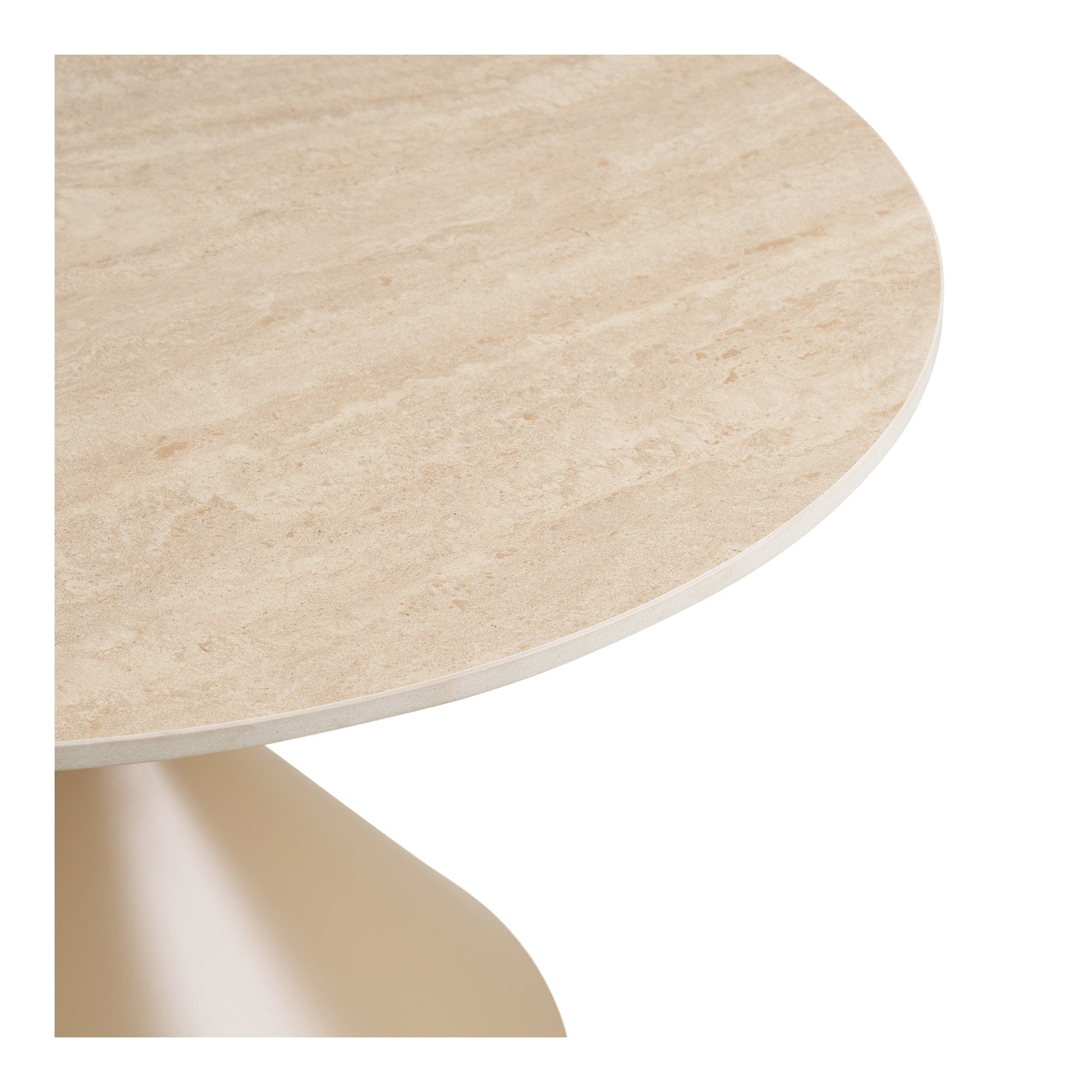 Annecy Coffee Table - Coffee table, ceramic table top/steel, travertine/sand ø70x41 cm