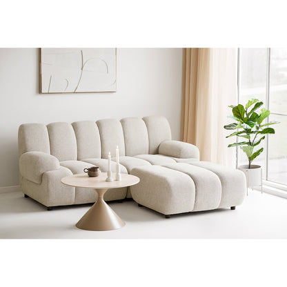 Annecy Coffee Table - Coffee table, ceramic table top/steel, travertine/sand ø70x41 cm