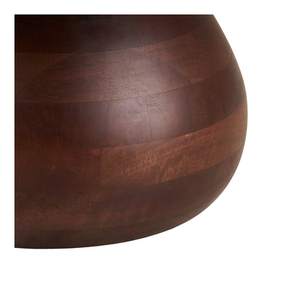 Salontafel Heide – mangohout en marmer, donkerbruin met wit, ø70x35 cm