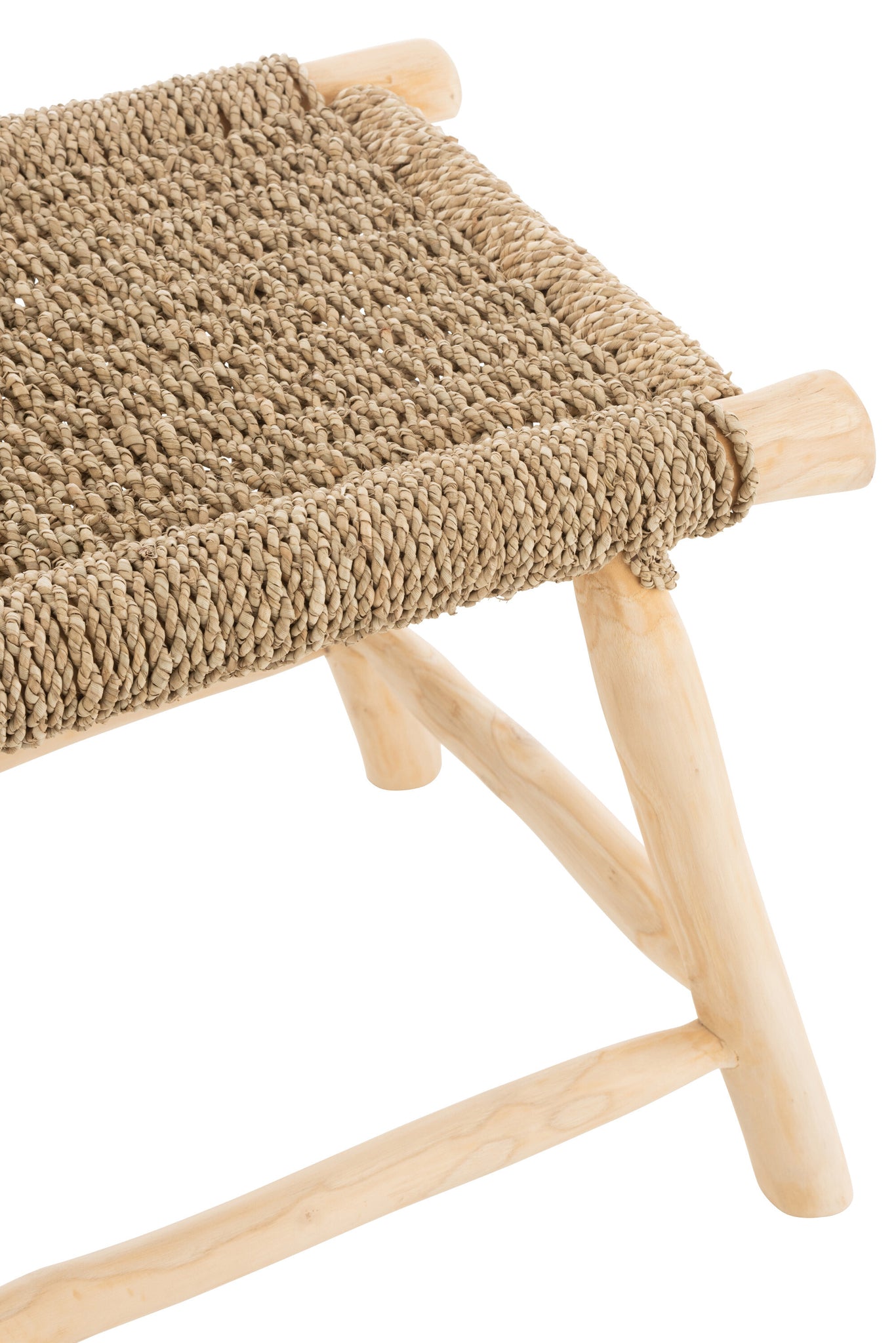 Stool Timo Grass/Teak Wood Natural Large