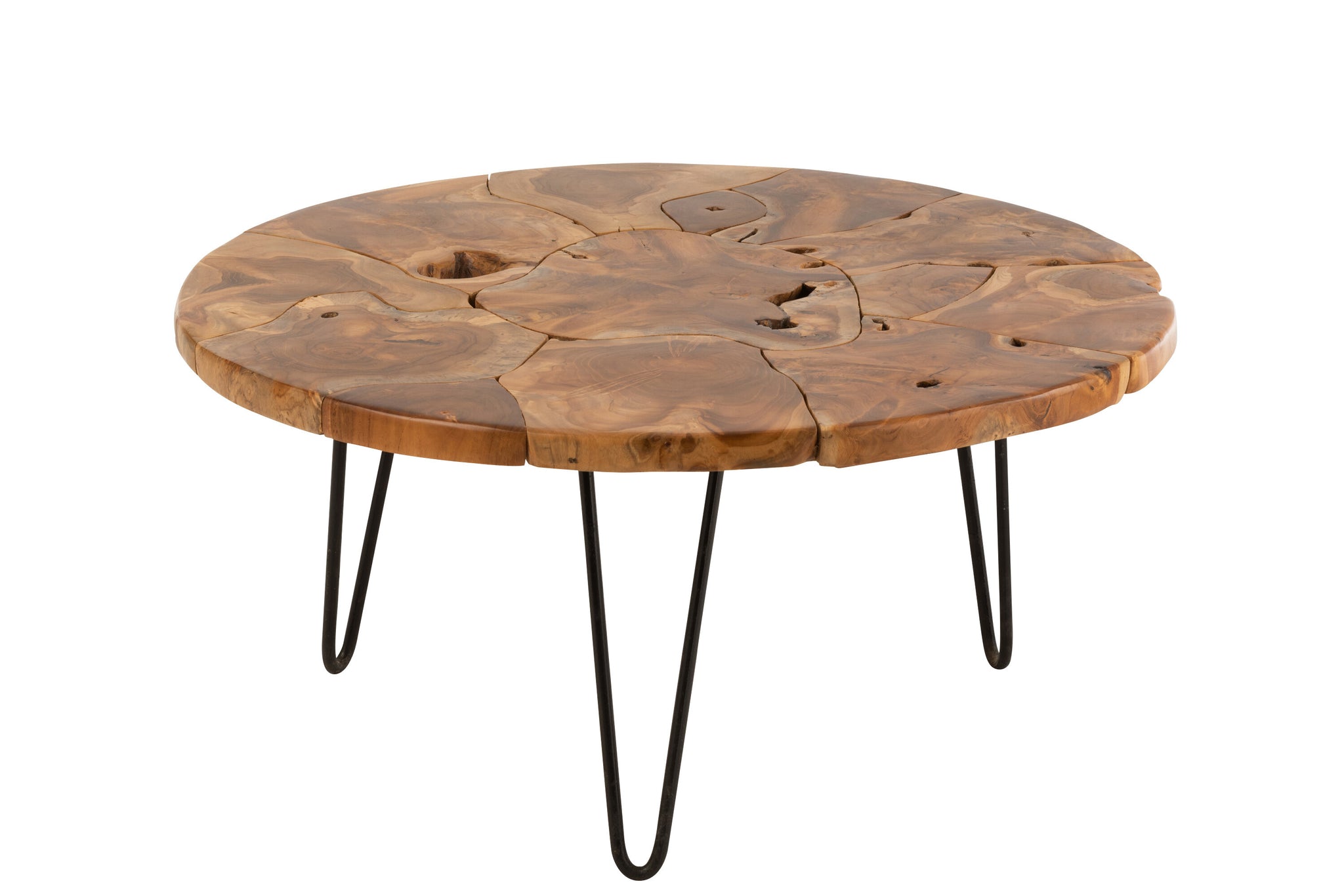 Coffee Table Samuel Round Teak Wood Brown