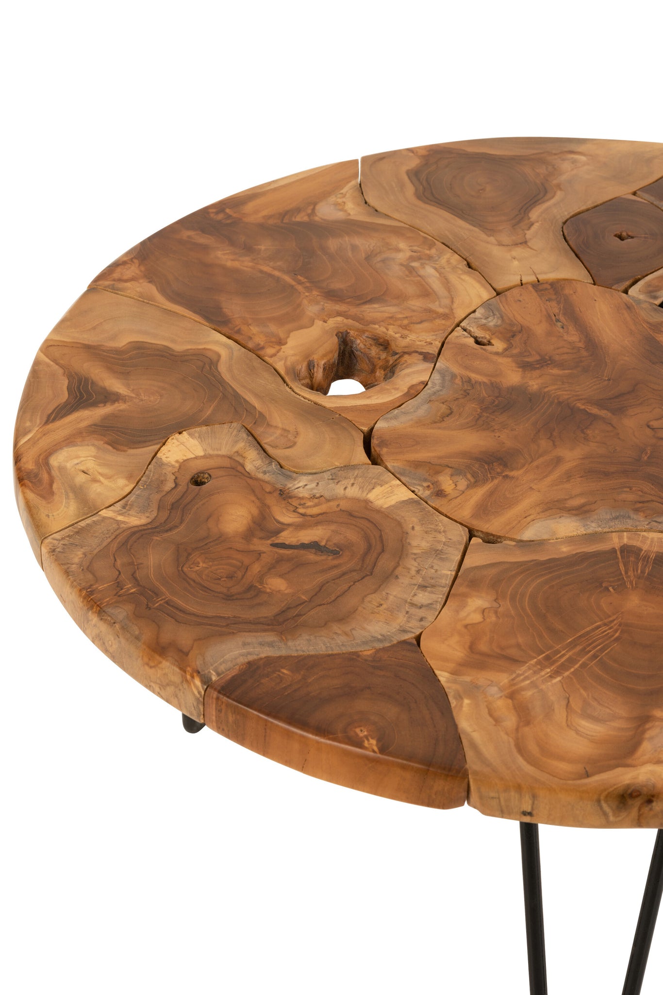 Coffee Table Samuel Round Teak Wood Brown