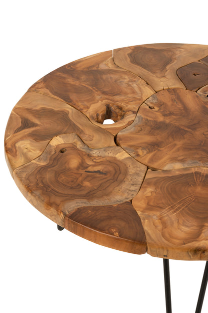 Coffee Table Samuel Round Teak Wood Brown