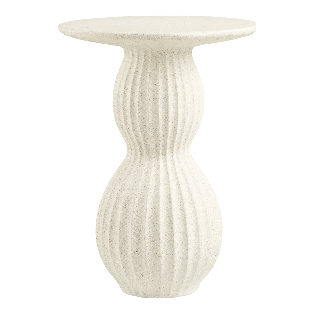 Bijzettafel Newtown – fiberclay, wit, ø40x55 cm