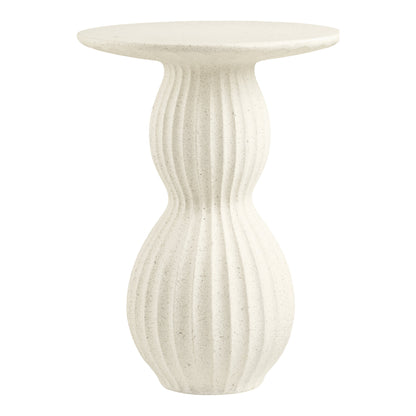 Bijzettafel Newtown – fiberclay, wit, ø40x55 cm