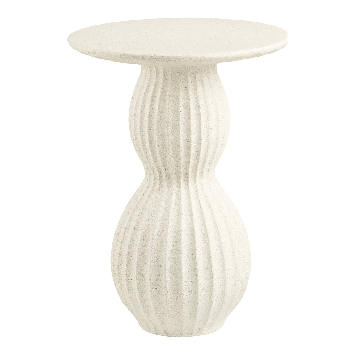 Bijzettafel Newtown – fiberclay, wit, ø40x55 cm