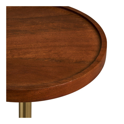 Sirone Side Table - Side table, mango wood/steel, black/brass look/dark brown Ø30x56 cm