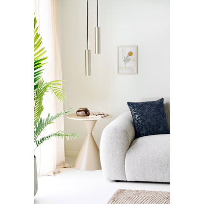 Annecy Side Table - Side table, ceramic table top/steel, travertine/sand ø50x56 cm
