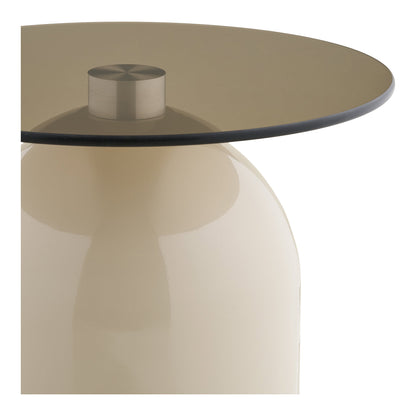 Beistelltisch Ravello - Beistelltisch, gehärtetes Glas/Metall, Grau/Beige, ø40x52 cm