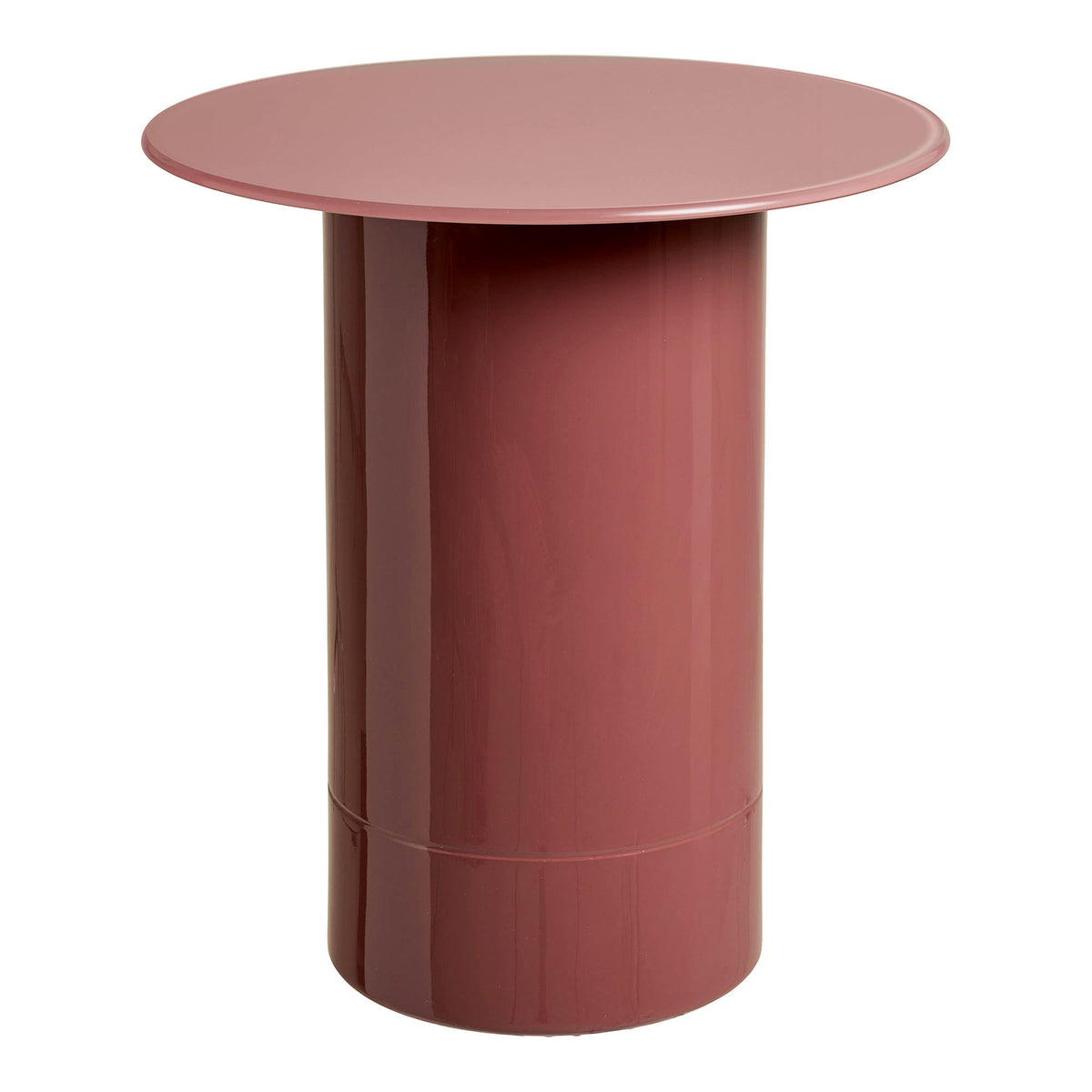 Bijzettafel Florens – MDF en glas, warm roze, ø45x51 cm