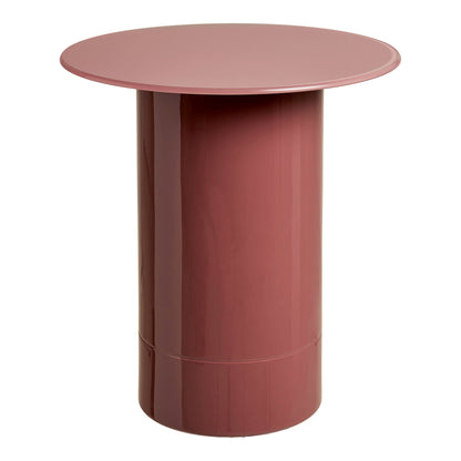 Bijzettafel Florens – MDF en glas, warm roze, ø45x51 cm