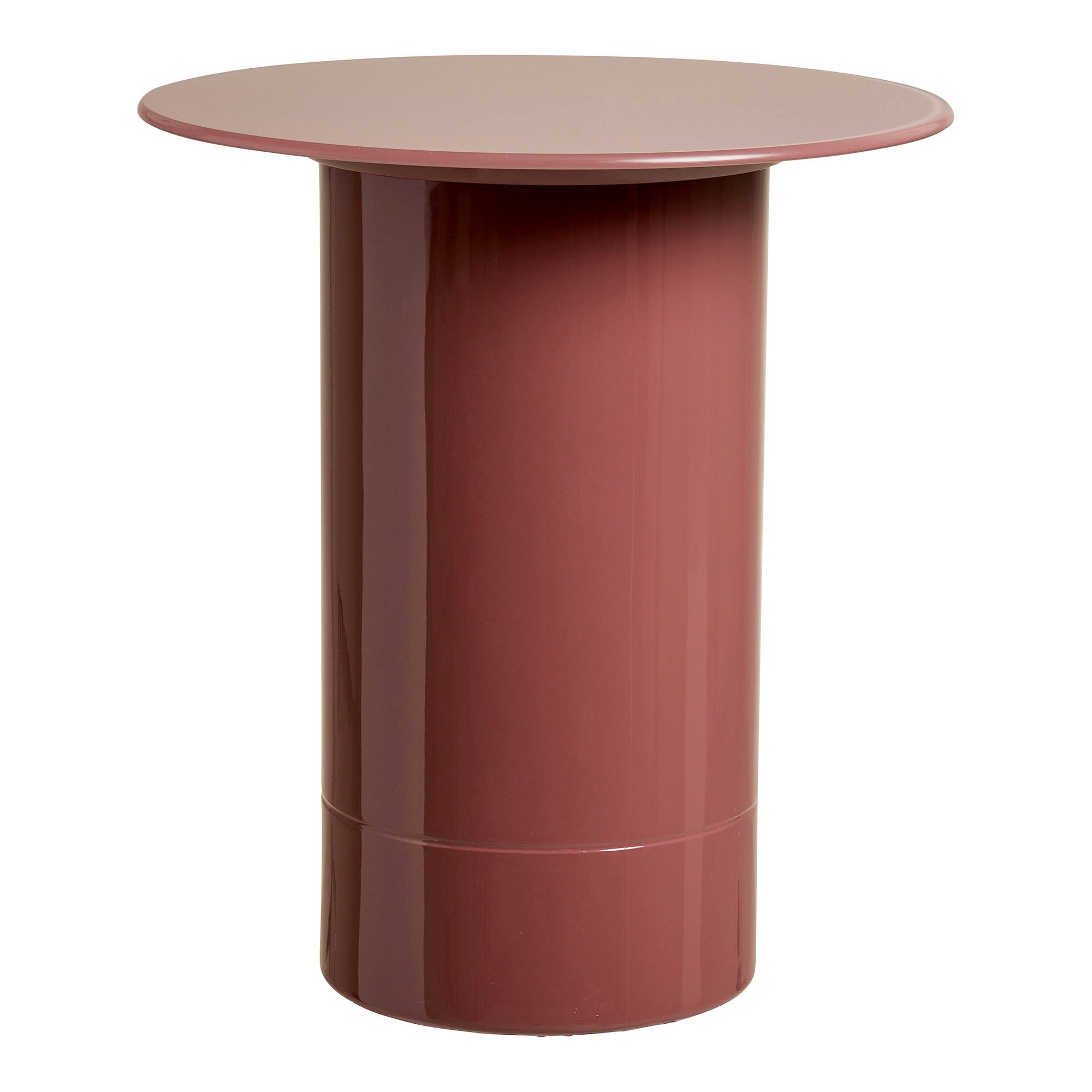 Bijzettafel Florens – MDF en glas, warm roze, ø45x51 cm