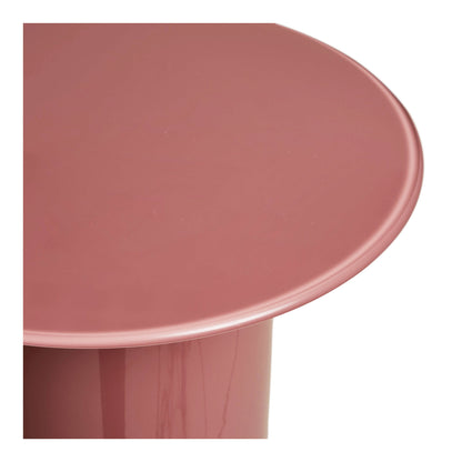 Bijzettafel Florens – MDF en glas, warm roze, ø45x51 cm