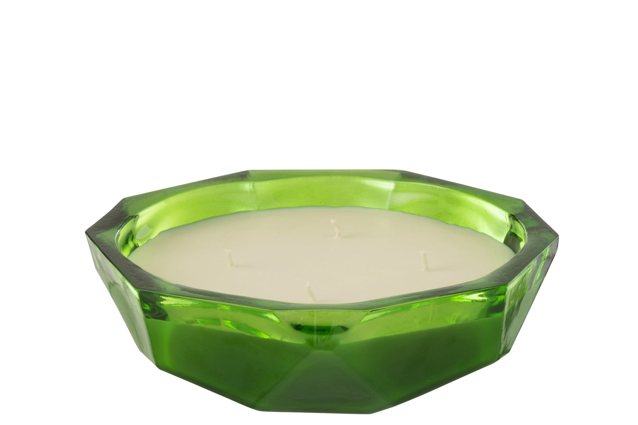 Candle Dish Origami Glass Green Small 27H