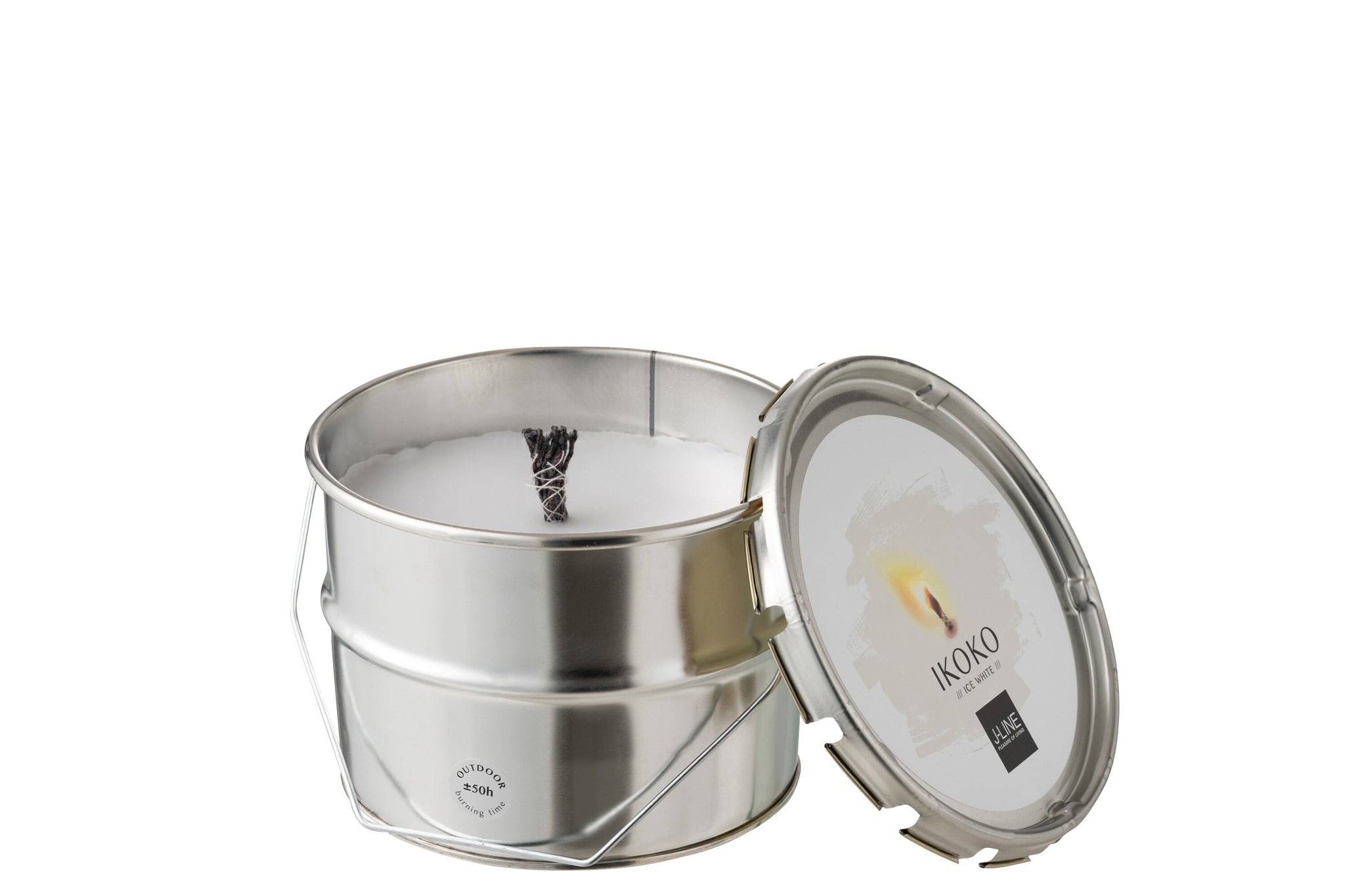 Outdoors Candle Paint Ikoko Pot Metal/Wax White Small 50H