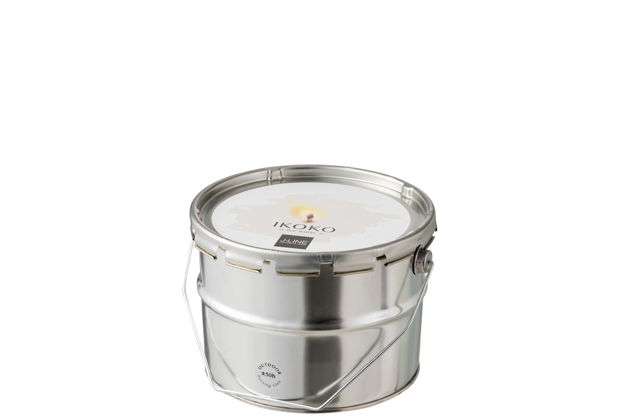 Outdoors Candle Paint Ikoko Pot Metal/Wax White Small 50H