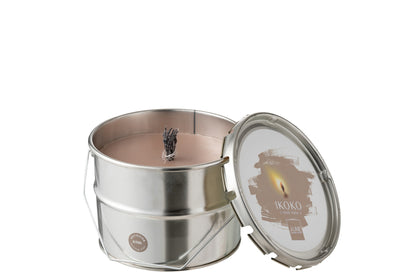 Outdoors Candle Paint Ikoko Pot Metal/Wax Taupe Small 50H