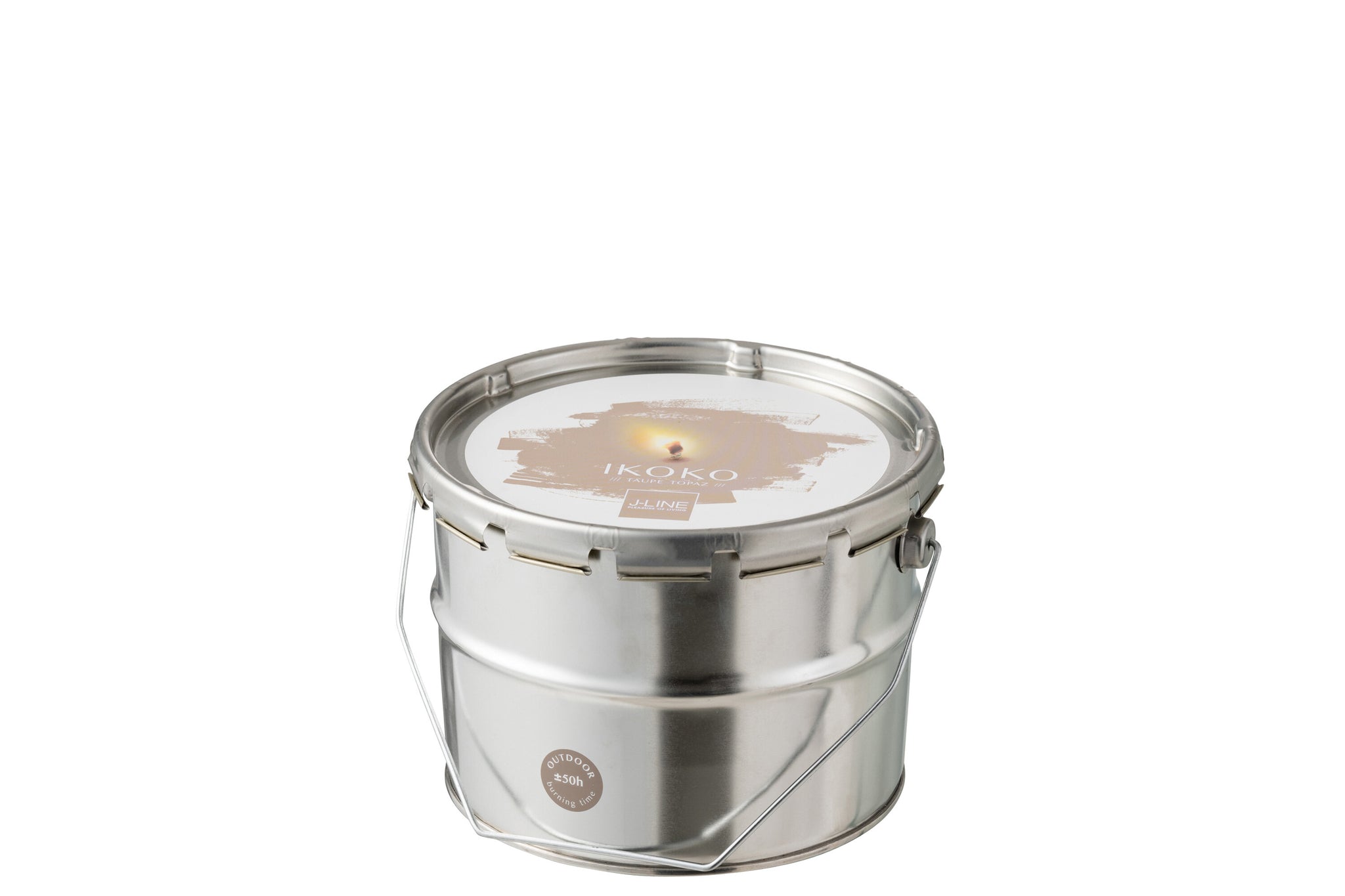 Outdoors Candle Paint Ikoko Pot Metal/Wax Taupe Small 50H