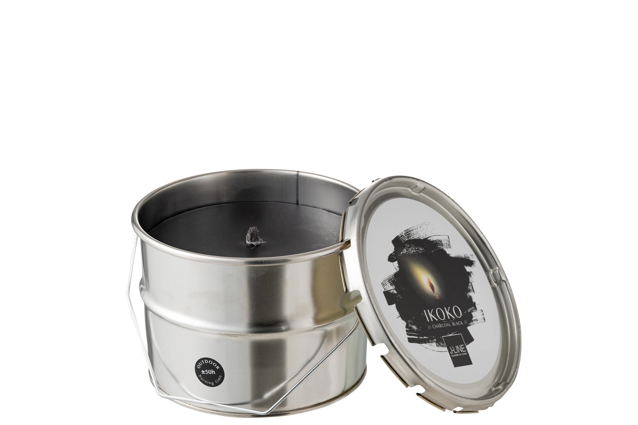 Outdoors Candle Paint Ikoko Pot Metal/Wax Black Small 50H