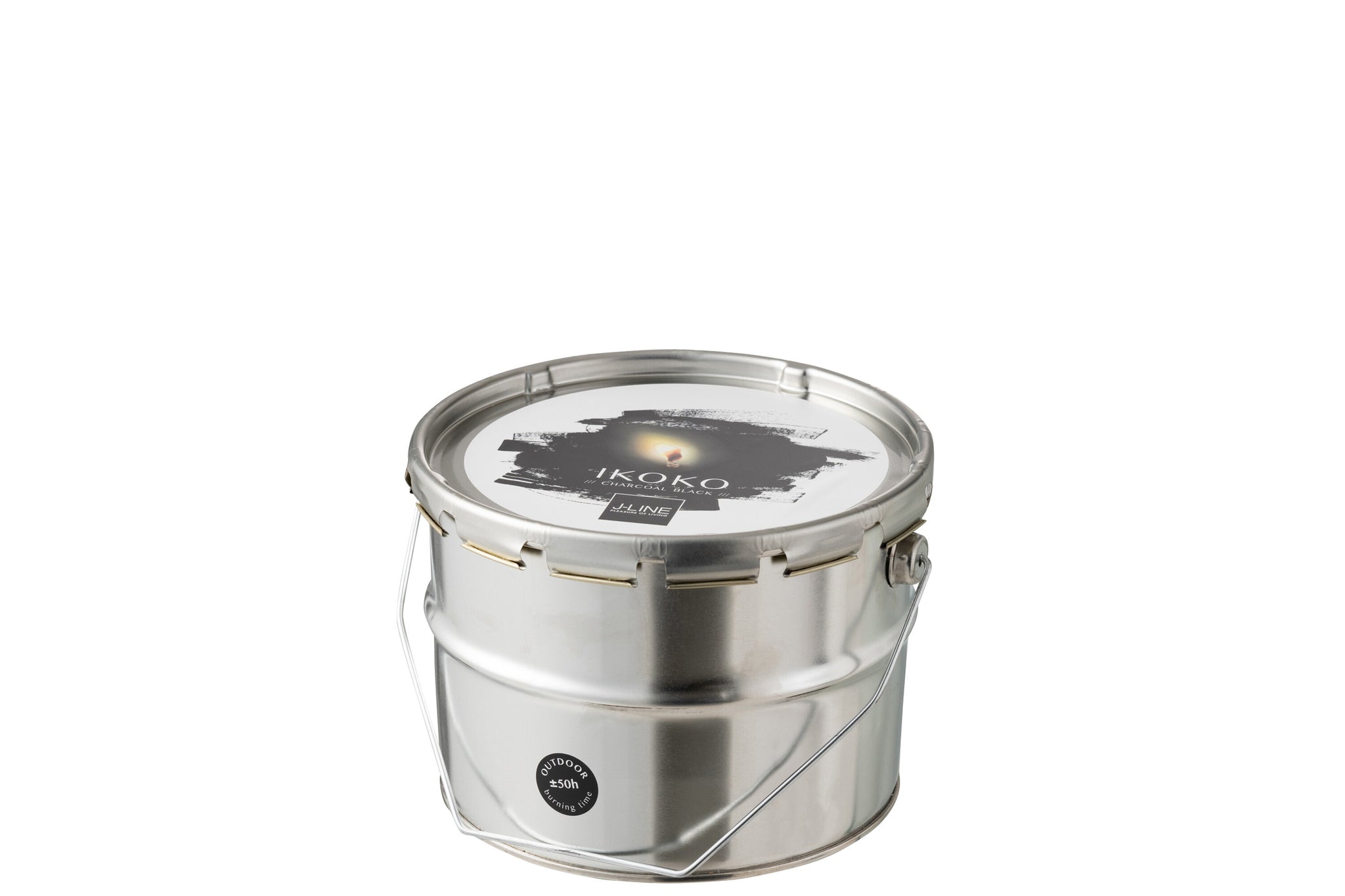 Outdoors Candle Paint Ikoko Pot Metal/Wax Black Small 50H