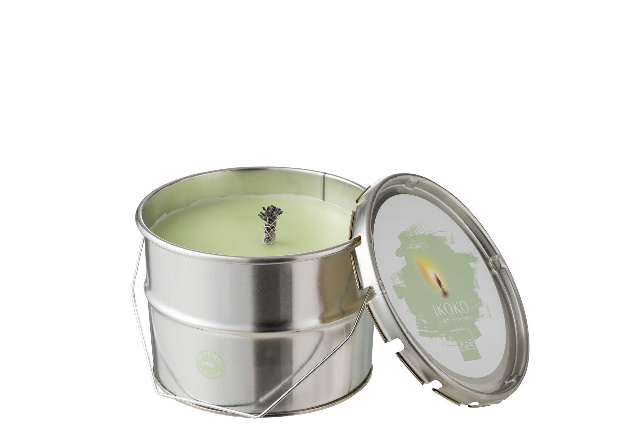 Outdoors Candle Paint Ikoko Pot Metal/Wax Mint Green Small 50H