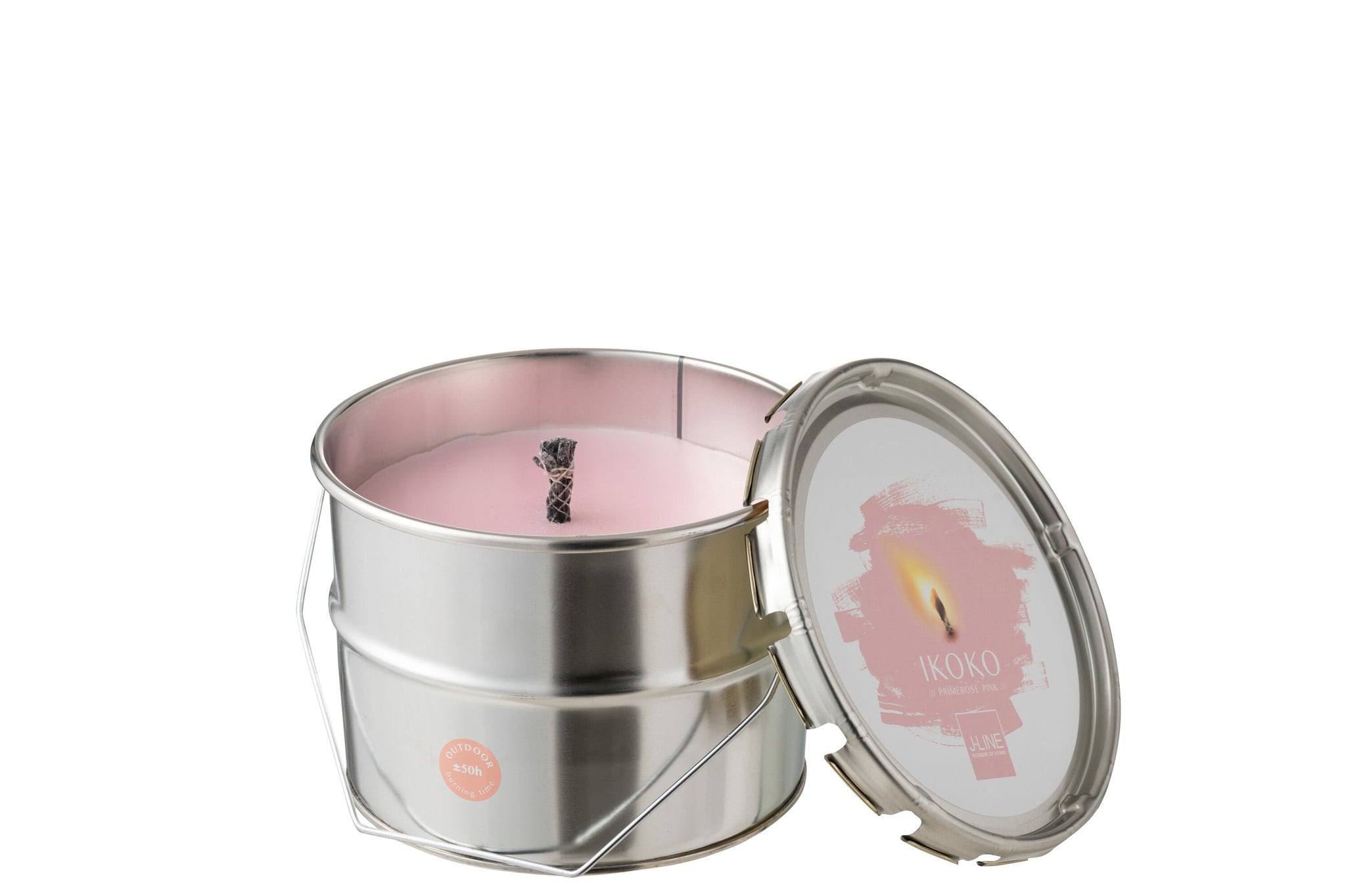 Outdoors Candle Paint Ikoko Pot Metal/Wax Light Pink Small 50H
