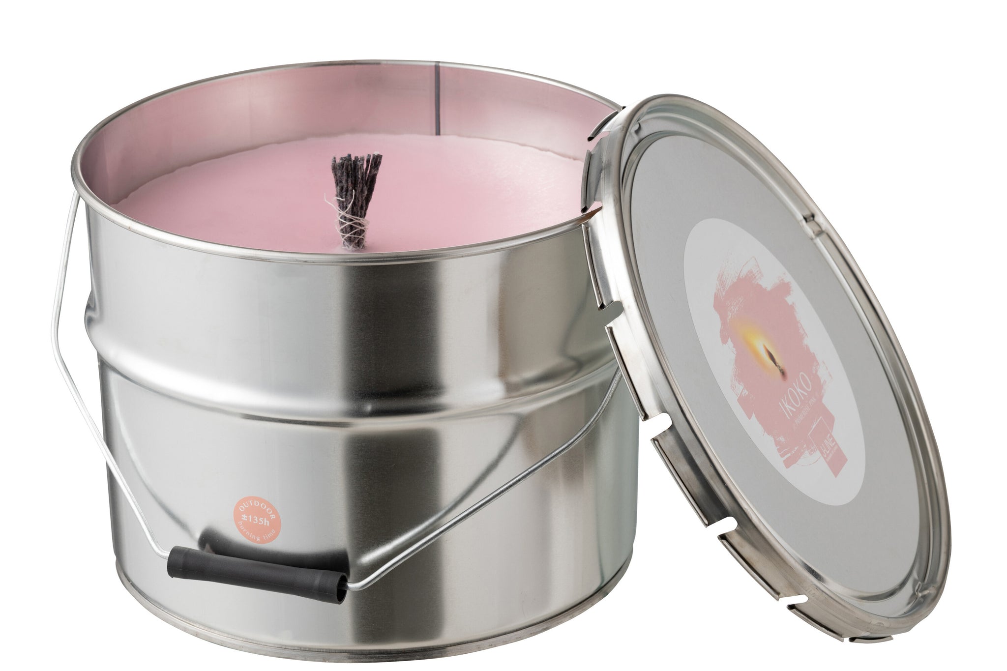 Outdoors Candle Paint Ikoko Pot Metal/Wax Light Pink Large 135H