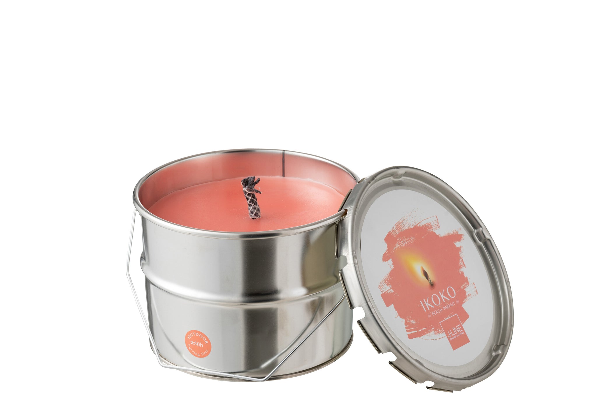 Outdoors Candle Paint Ikoko Pot Metal/Wax Apricot Small 50H