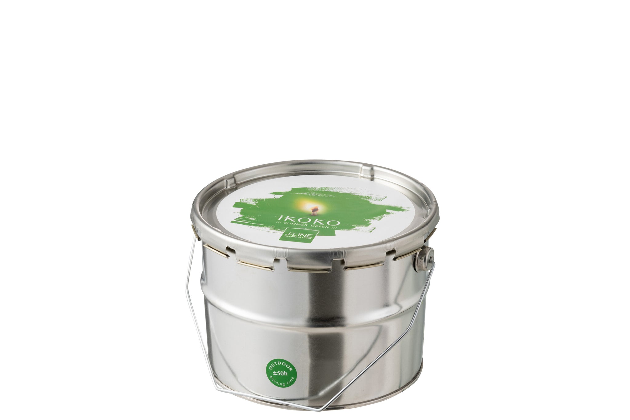 Outdoors Candle Paint Ikoko Pot Metal/Wax Green Small 50H