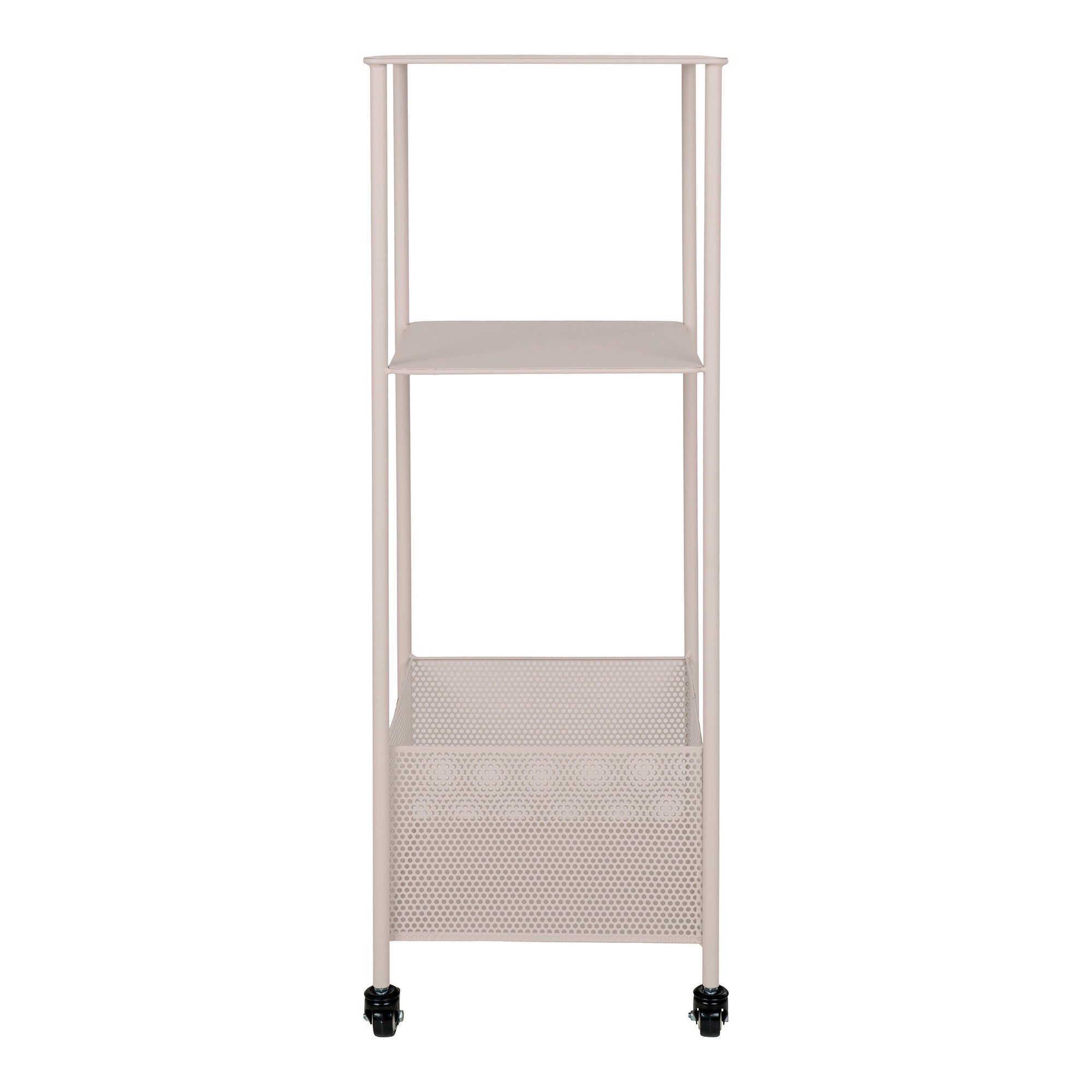 Torres Metal Cart - Metal Cart, steel, sand, 3 shelves 35x35x100 cm