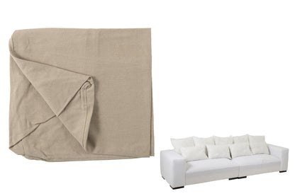 Abdeckung für Sitz+9 Kissen Monaco Leinen XL Natur