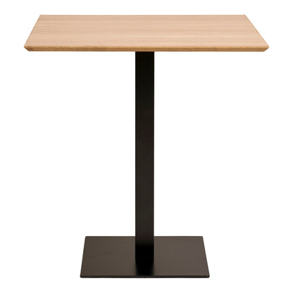 Fano Cafe Table - Cafe table, melamine, natural, black metal base 70x70x75 cm