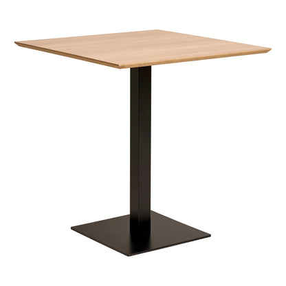 Fano Cafe Table - Cafe table, melamine, natural, black metal base 70x70x75 cm