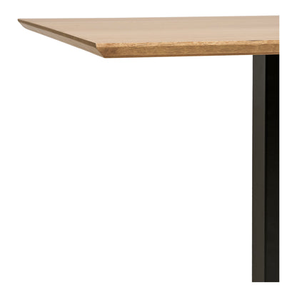 Fano Cafe Table - Cafe table, melamine, natural, black metal base 70x70x75 cm