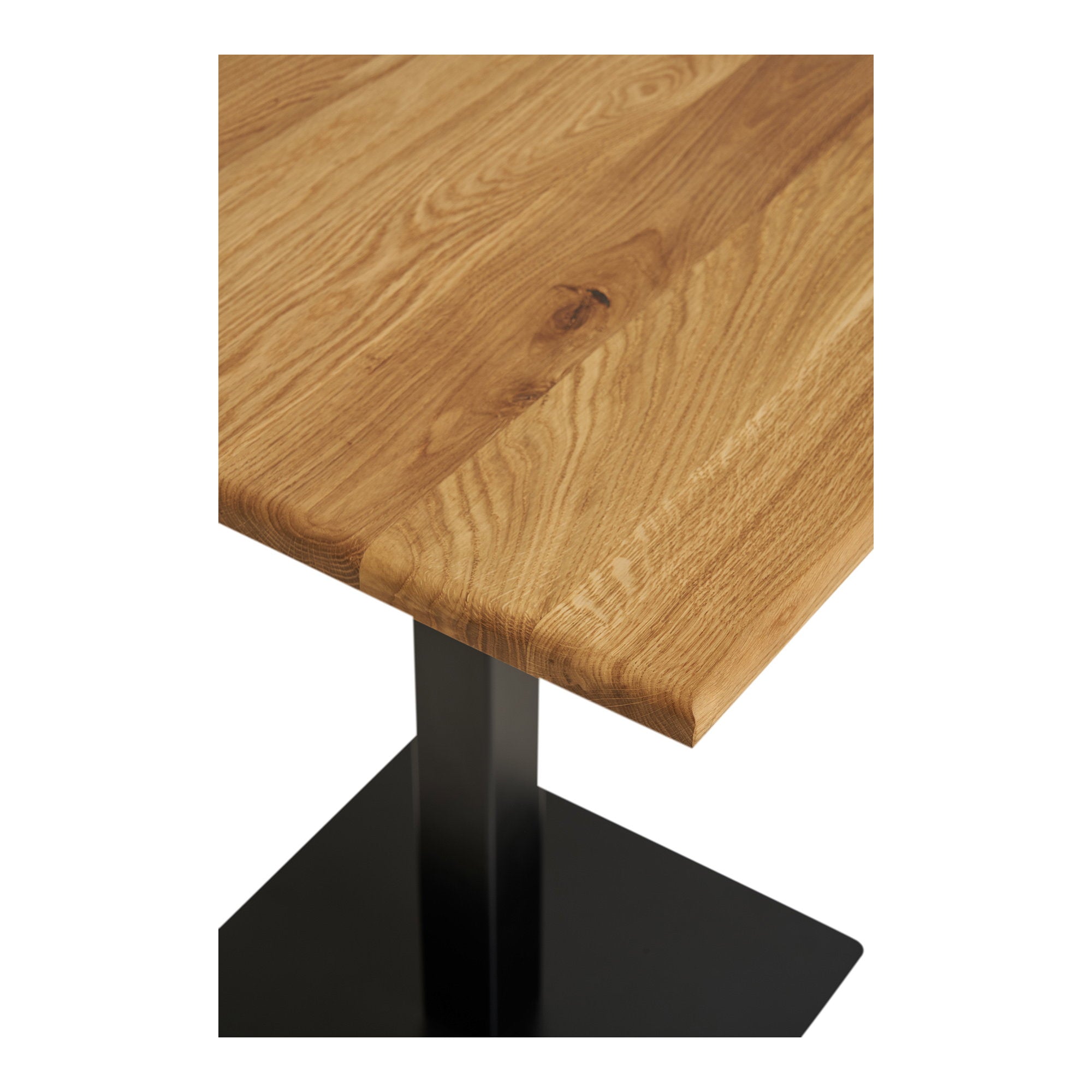 Lignano Cafe Table - Cafe table, oak, black metal base 70x70x75 cm