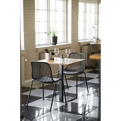Lignano Cafe Table - Cafe table, oak, black metal base 70x70x75 cm